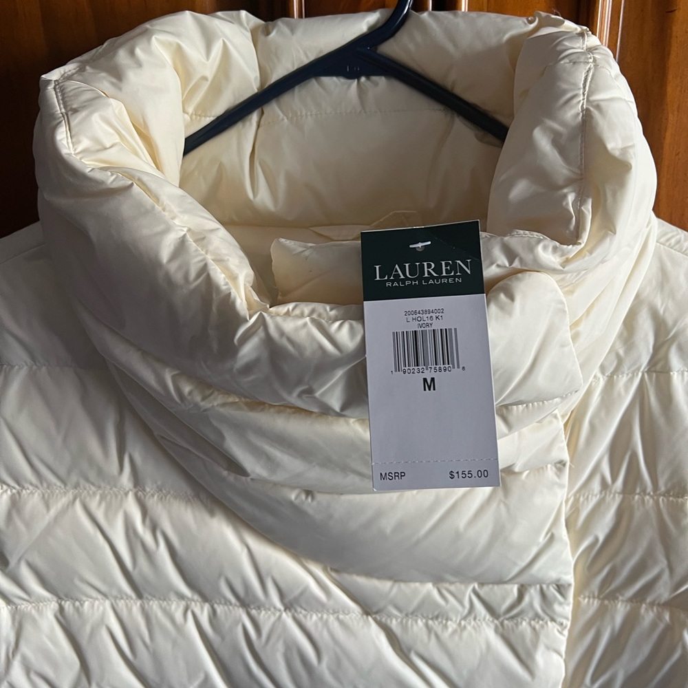 New 🤍 Ralph Lauren light cream puffer vest Ladies M